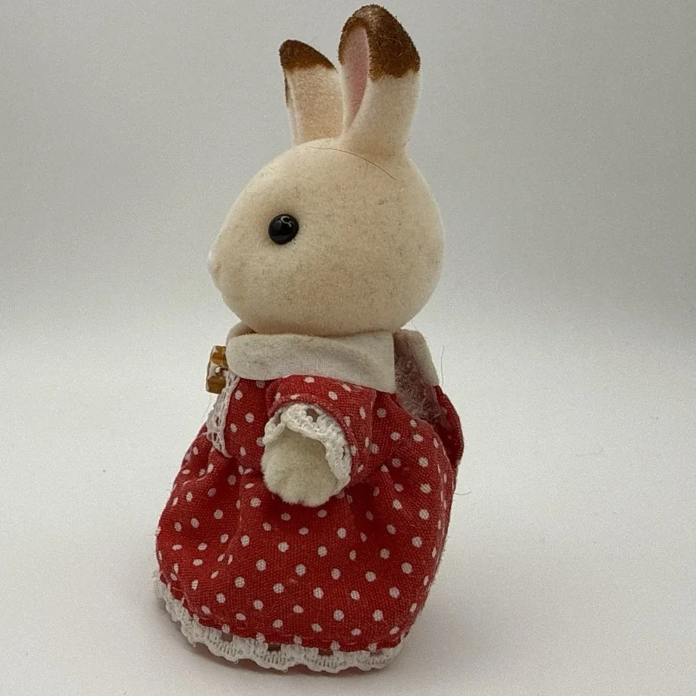 Calico Critters Sylvan Chocolate Bunny Rabbit  Freya Clothes Flocked Moveable